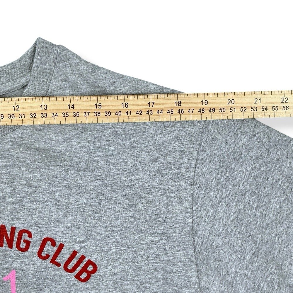 Wilo The Label T-Shirt Women Medium Gray Short Sleeve Graphic Logo Semi-Crop - Picture 5 of 13
